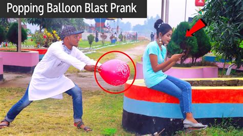 Popping Balloon Blast Prank In Public Seat After The Balloon Prank In