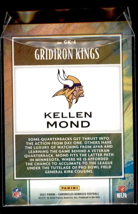 Panini Chronicles Gridiron Kings Kellen Mond Minnesota Vikings Gk