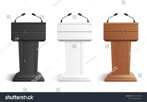 Stage Stand Debate Podium Rostrum Microphones Stock Vector (Royalty ...