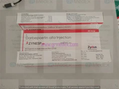 Zynesp 40 Darbepoetin Alfa Injection At 1200 Box Cresp Injection In