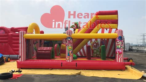 Clown Bouncy Slide Heart Inflatables Factory