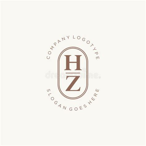 Initial Hz Beauty Monogram And Elegant Logo Design Stock Vector