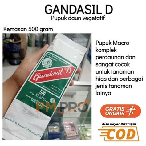 Jual Gandasil D Kemasan Gram Pupuk Untuk Pertumbuhan Nutrisi Npk