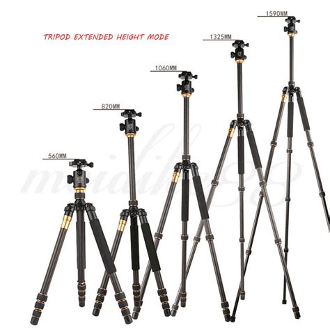 Qzsd Q C Carbon Fiber Tripod Monopod Stand With Ball Head For