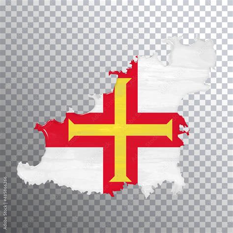 Guernsey flag and map, transparent background Stock Photo | Adobe Stock