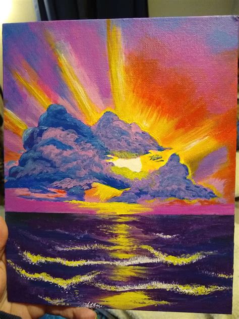 Sunset : r/acrylicpainting