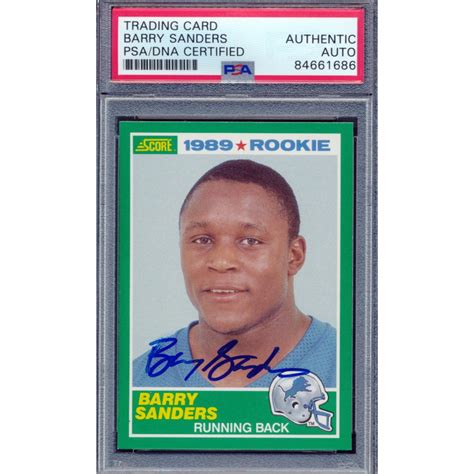 Barry Sanders Signed 1989 Score 257 RC PSA Pristine Auction