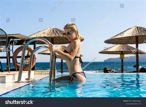 Sexy Woman Bikini Posing Swimming Pool Stock Photo Shutterstock