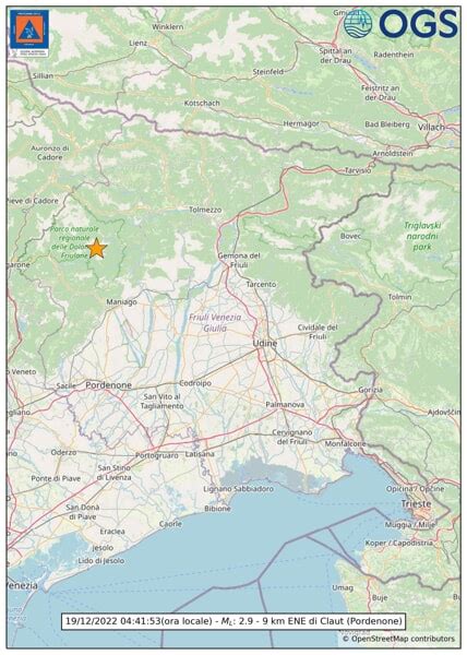 Scossa Di Terremoto A Claut Nella Notte