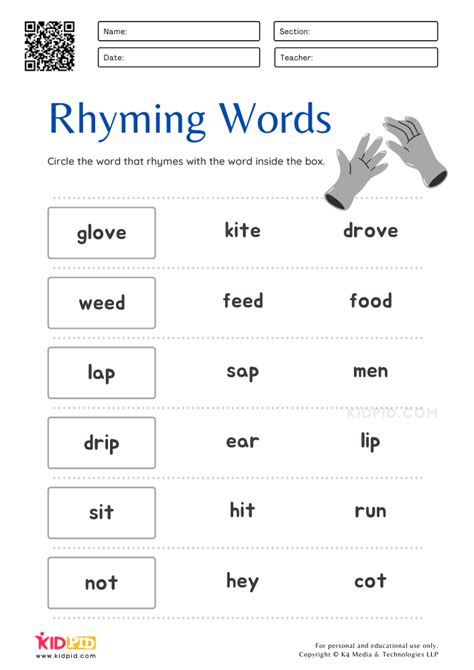 Rhyming Word Worksheets For Kids Artofit