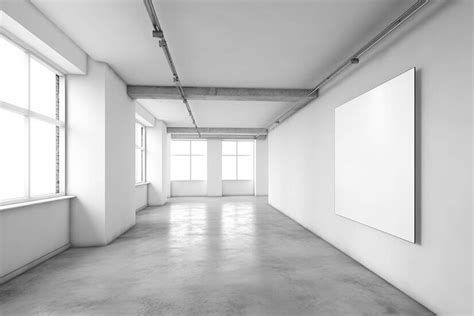 Premium Ai Image Interior Of Empty Room With White Walls Concrete Floor And White Mock Up