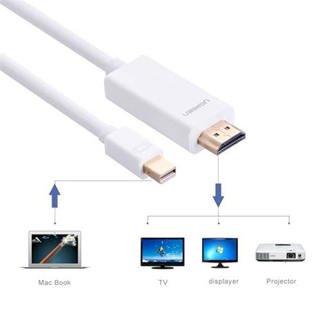 Ugreen Mini Dp Male To Hdmi Cable White Support K M