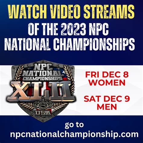 2023 NPC National Championships Video Stream - NPC News Online