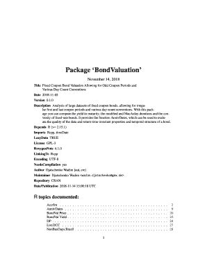 Fillable Online Cran R Project Package BondValuation Fax Email Print