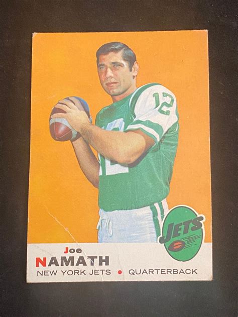 Lot VG 1969 Topps Joe Namath Crease 100 Football Card HOF