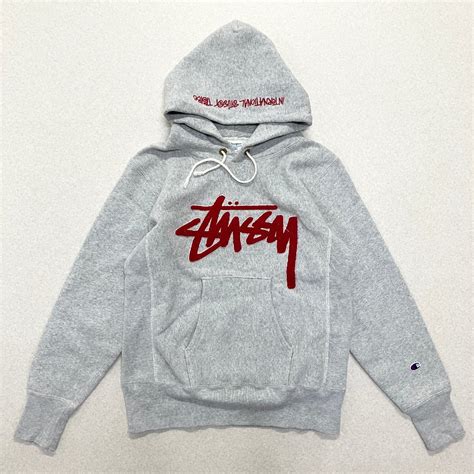 Stussy ステューシー × Champion チャンピオン パーカー トップス International Stussy Tribe ロゴ