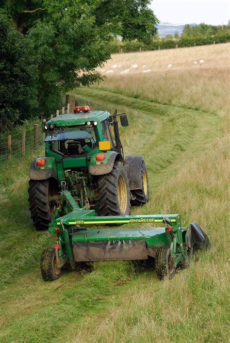 Tractor Cutting Grass Stock Image E770 2052 Science Photo Library