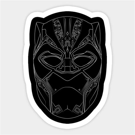 Black Panther Line Art - Black Panther - Sticker | TeePublic