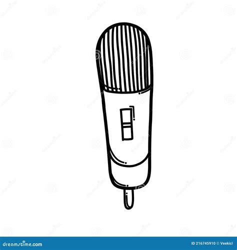 Microphone Doodle Vector Icon Drawing Sketch Illustration Hand Drawn