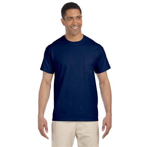 Gildan Ultra Cotton Navy Blue Pocket T Shirt G2300 Nvy Lg