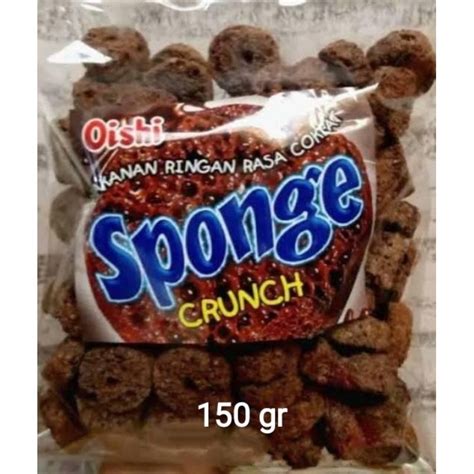 Jual Oishi Sponge Crunch Coklat 150 Gr Cemilan Makanan Ringan Free