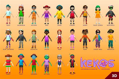 KEKOS - Customizable 3D Character Cartoon Kids | 3D Humanoids | Unity ...