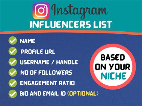 Instagram Influencers List Of Any Targeted Niche For Influencer Marketing Upwork