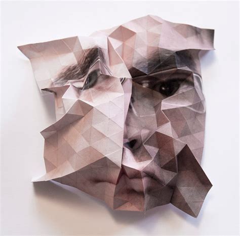 Aldo Tolino Folds Portraits Into Geometric Facial Landscapes