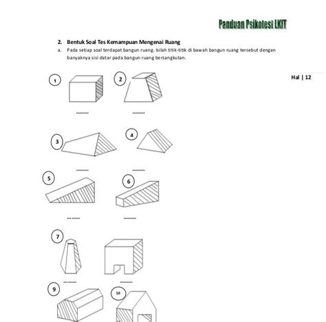 Contoh Soal Tes Psikotes Bangun Ruang Dikdasmen Riset
