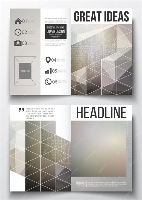 Premium Vector | A4 design templates for brochure