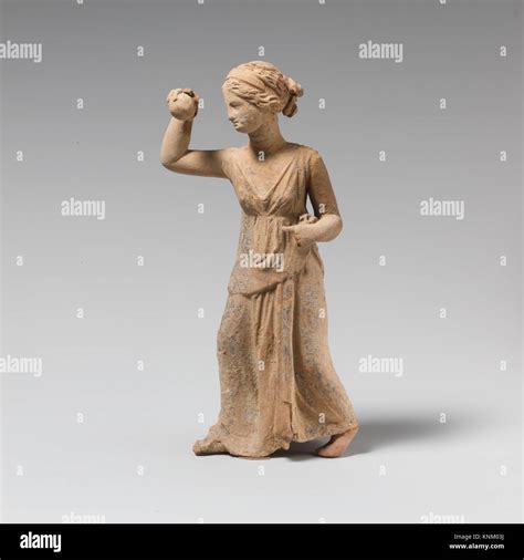 Terracotta Statuette Of A Girl Playing Ball Period Hellenistic Date