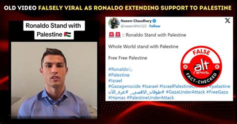 Did Cristiano Ronaldo extend support to Palestine? No, old video ...