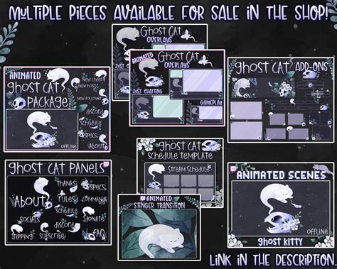 Animated Ghost Cat Package Twitch Streamer Bundle Moon Cat Etsy