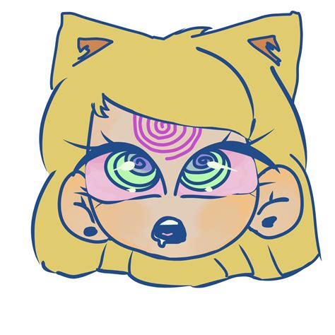 Hypnohub Blonde Hair Cat Ears Cat Girl Drool Earrings Female Only Femsub Green Eyes Light Skin