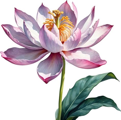 Watercolor Painting Of Brahma Kamal Saussurea Obvallata Flower Ai