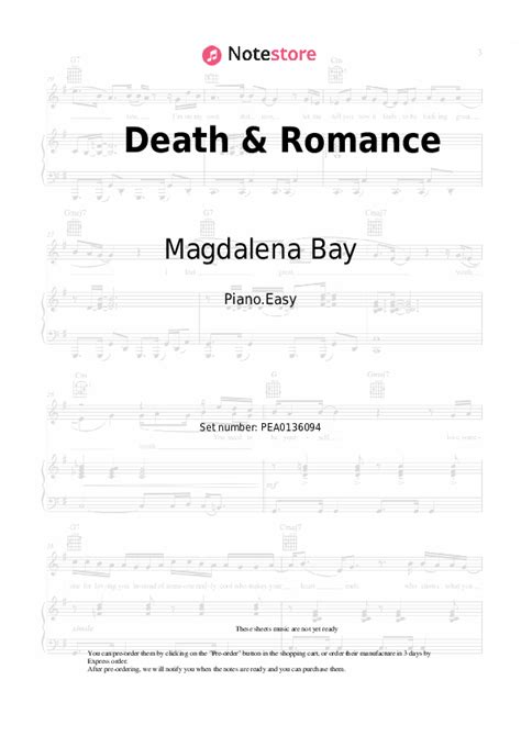 Death And Romance Piano Sheet Music Easy Magdalena Bay In Note