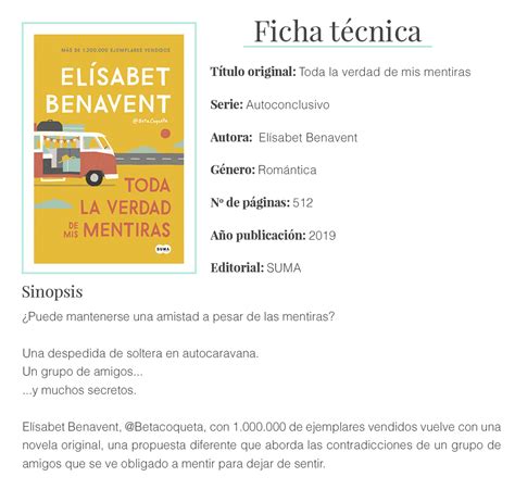 Reseña Toda la verdad de mis mentiras Elísabet Benavent Una