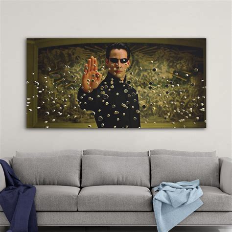 The Matrix Neo Stopping Bullets Canvas Art Print S S Etsy