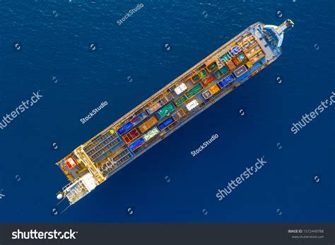 Cargo Ship Loaded Colourful Containers Large Stock Photo