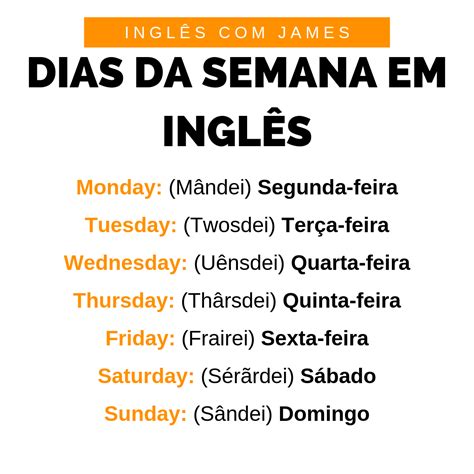 Aprenda os Dias da Semana em Inglês Vocabulário em inglês Aprenda