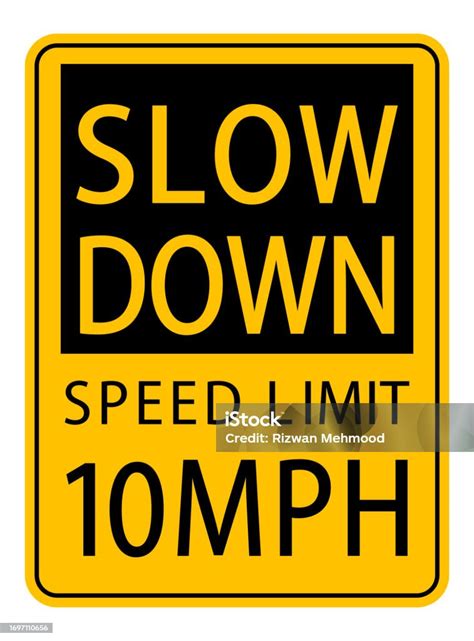 Speed Limit Sign Speed Limit Sign 10 Mph Icon Label Signage Stock ...