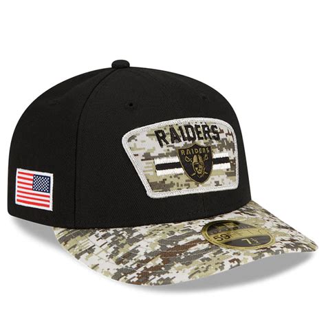 Mens Las Vegas Raiders New Era Black Camo 2021 Salute To Service Low