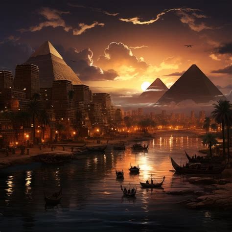 Premium Photo Illustration Of The World Of Ancient Egypt