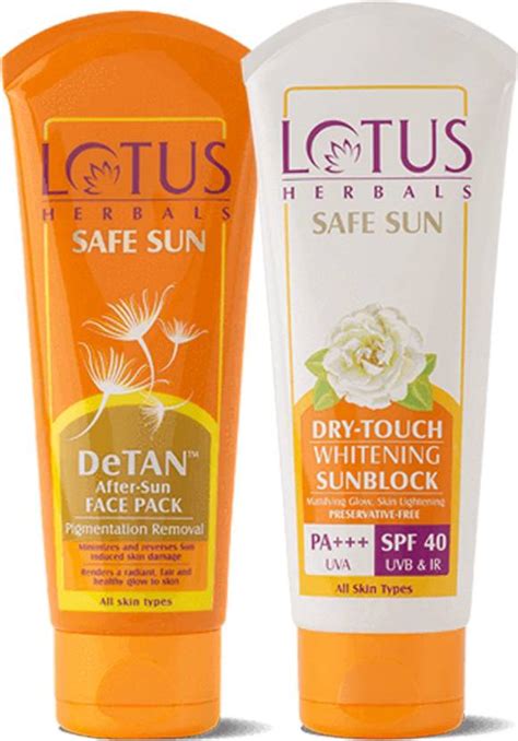 Lotus Herbals Safe Sun Combo Detan After Sun Face Pack 100 Gm Dry