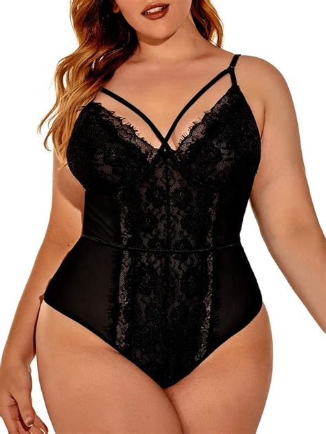 Amazon Kaei Shi Plus Size Lingerie For Women Sheer Lace Sexy V