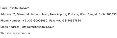 Cmri Hospital Kolkata Address, Contact Number of Cmri Hospital Kolkata