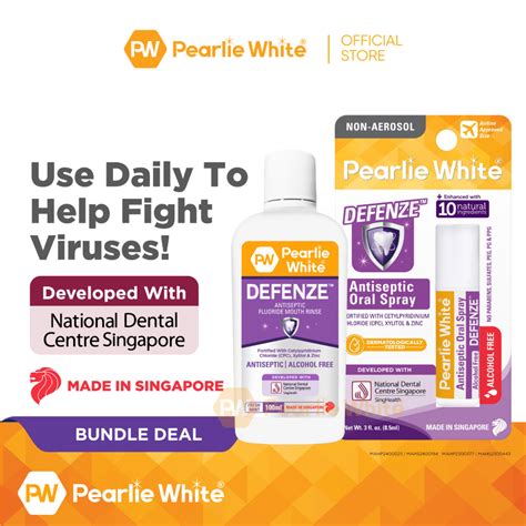 Travel Bundle Pearlie White Defenze Antiseptic Oral Spray Ml