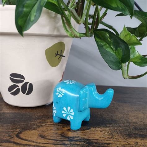 Soapstone Elephant X Cm Hand Carved Fair Trade Near Fair