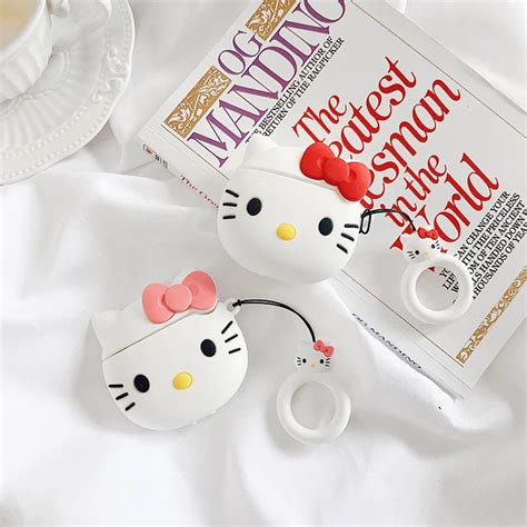 Protective Soft Silicone Case For Airpods 12 Cute Cartoon Hello Kitty 3d Shockproof Earphone