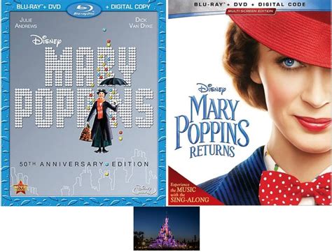 Mary Poppins 1 One & Mary Poppins Returns 2 Two Disney Blu Ray + DVD ...